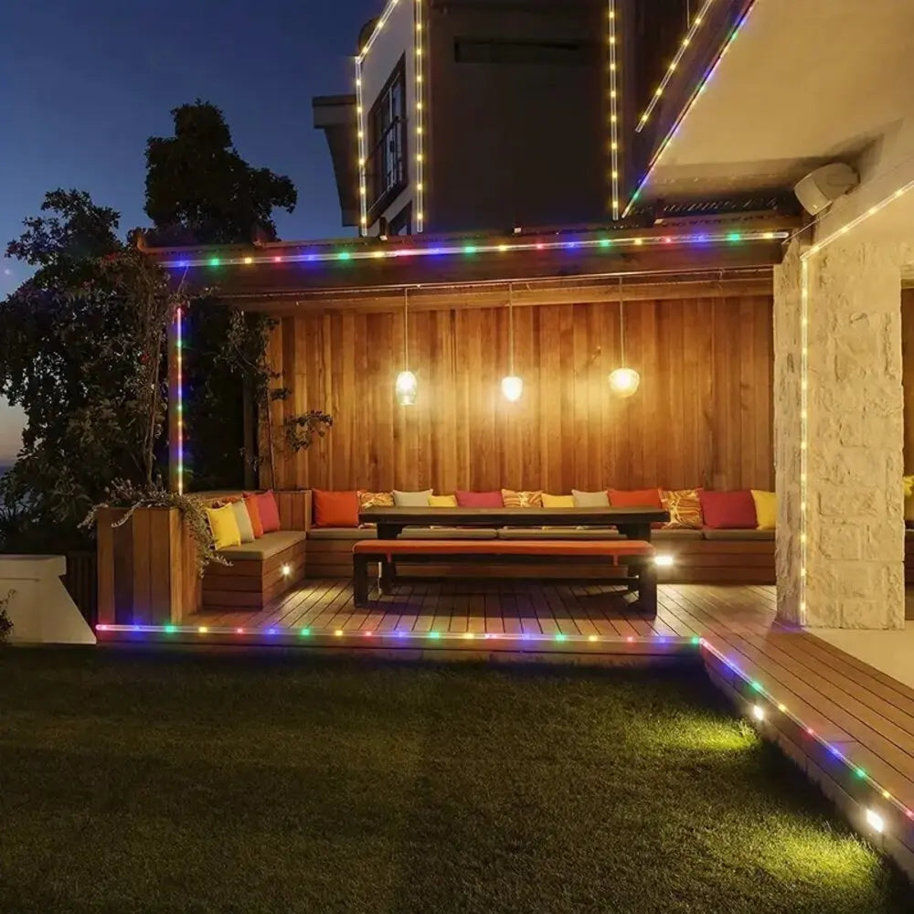 Outdoor Solar Tube Rope Led Light Christmas Garden Decoration Fairy String Lights 22M/12M/7M Wedding Party Led Garland Lamp