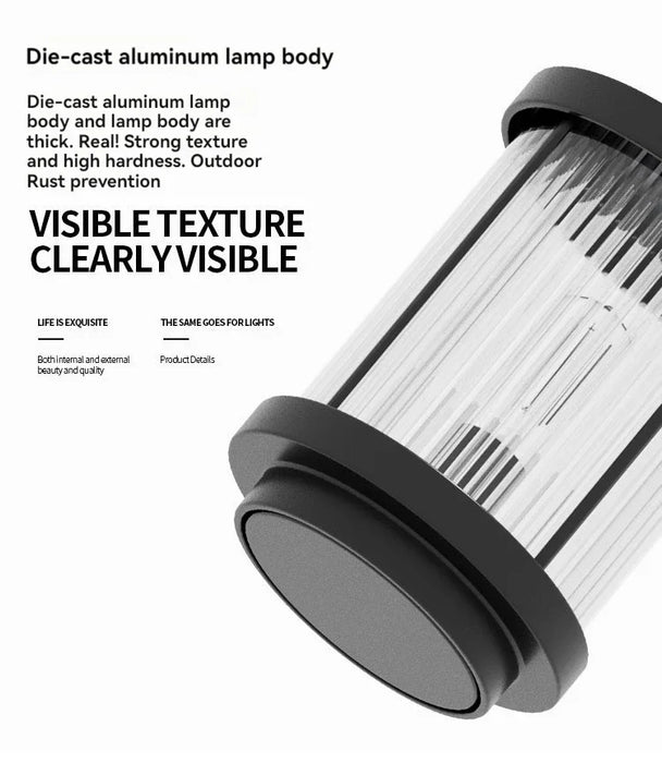 Modern Designer Solar Lamps Outdoor Waterproof Garden Glass Lanterns Street Villa Courtyard Lawn Balcony Decoration Floor Lights