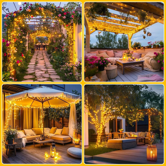 Outdoor Solar String Lights LED Garland Fairy Light Solar Powered Garden Decor Light for Patio Yard Tree Wedding Christmas Party
