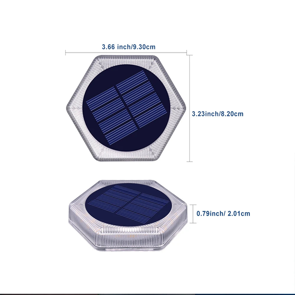 Solar Deck Lights Auto On/Off Dock Post Lights Driveway Fence Stairs Yard Patio Pathway Porch - Solar Powered Step Lights Blue