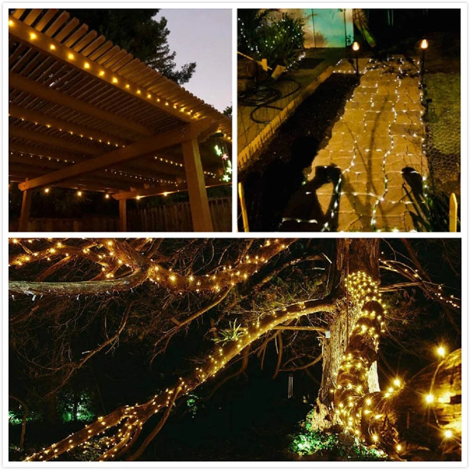 32M Solar String Fairy Lights Christmas Lights Outdoor Waterproof Garland Solar Power Lamp Christmas For Garden Decoration