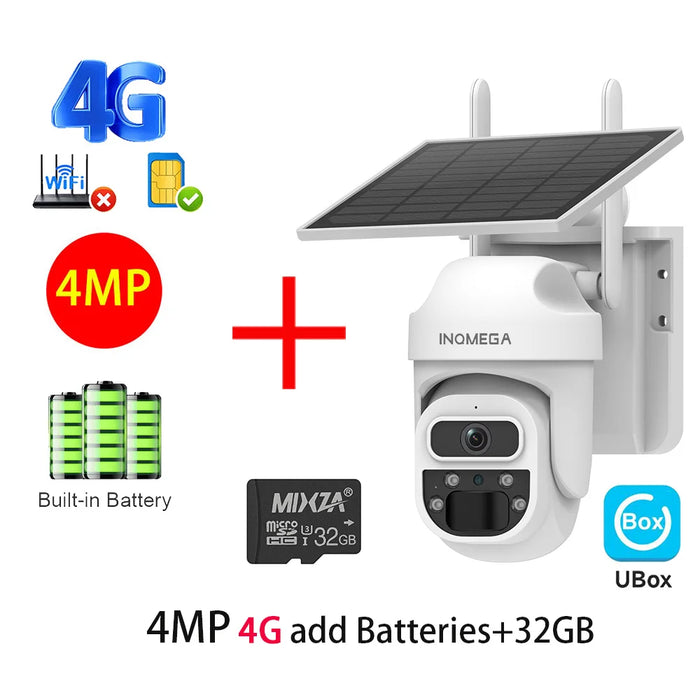 Solar Camera Security Cameras Wireless WIFI / 4G Solar Outdoor Camera 8MP 4K 12X Zoom SIM Human Detection Security Kamera