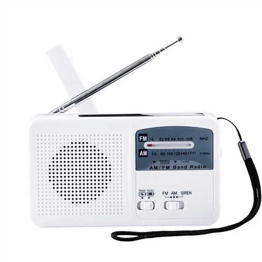 ABUO-FM/AM Radio Solar Hand Crank Self Powered Radio Multifunctional Portable Emergency Radio With Flashlight