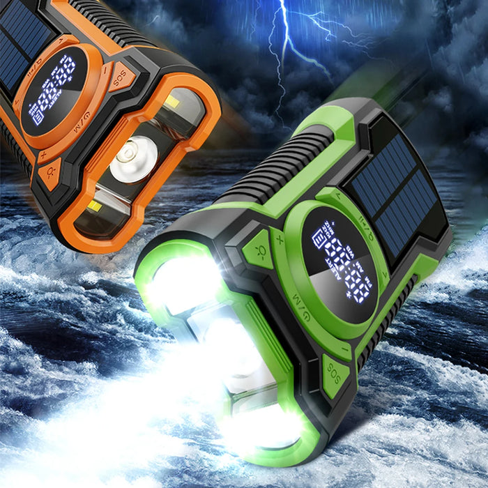 Solar Power Emergency Outdoor Camping AM/FM/NOAA Weather Radio Hand Crank Generator Radio with Flashlight Power Bank SOS Alarm