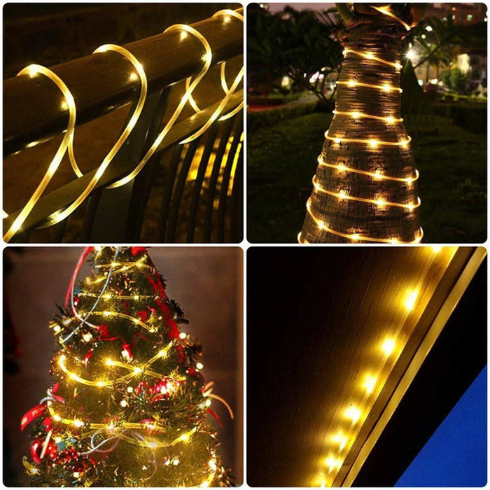 Solar String Light Outdoor Tube Rope Lights Waterproof Tube Lights for Outdoor Home Garden Parties Decor Led Lights Outdoor