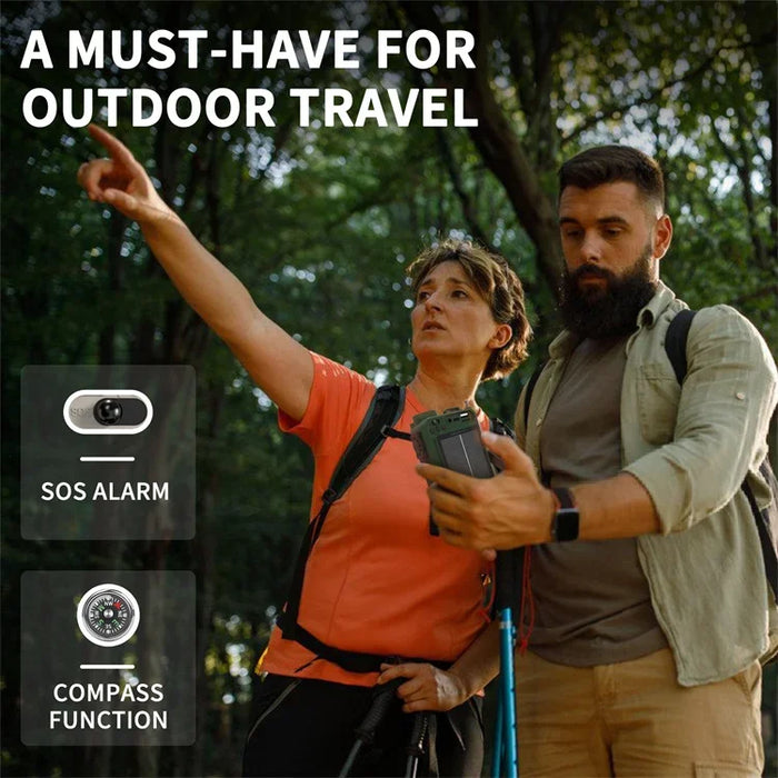 Hand-operated Emergency Solar Bluetooth Outdoor Camping Alarm Radio Multi-band Earthquake Prevention Solar Radio With Flashlight