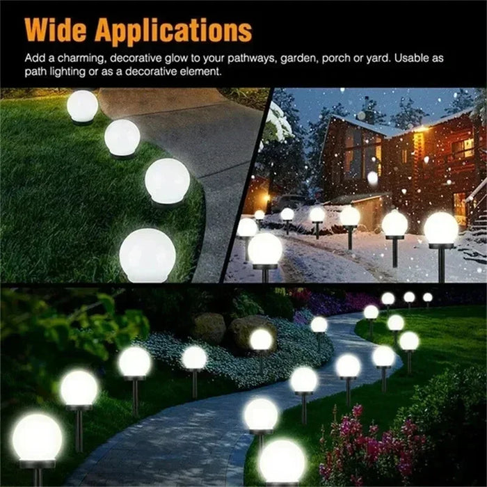 Solar Garden Light Panel LED Round Ball Outdoor Waterproof Decorative Energy Powered for Street Courtyard Landscape Lamp Path