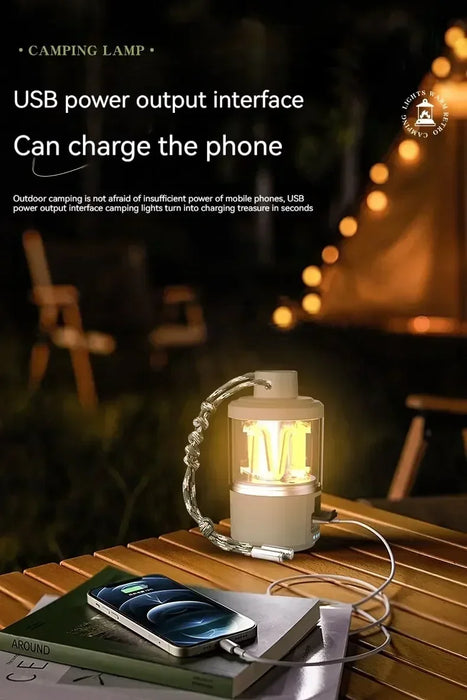 Solar Camp Lantern - IPX7 Waterproof with 360° Magnetic Base & Rechargeable