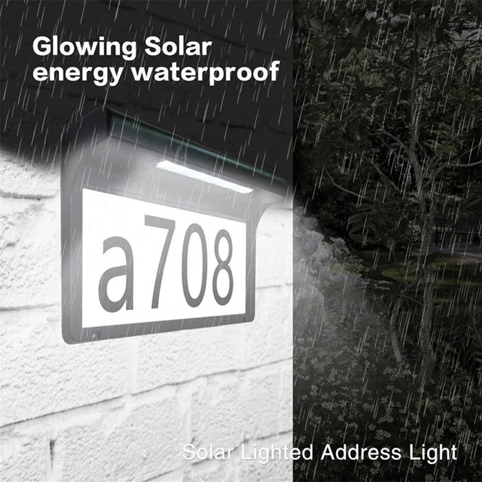 Solar House Number Lights Outdoor Waterproof LED Address Sign Lamp Wireless Sunpower Garden Door Decorative Plaque Wall Light