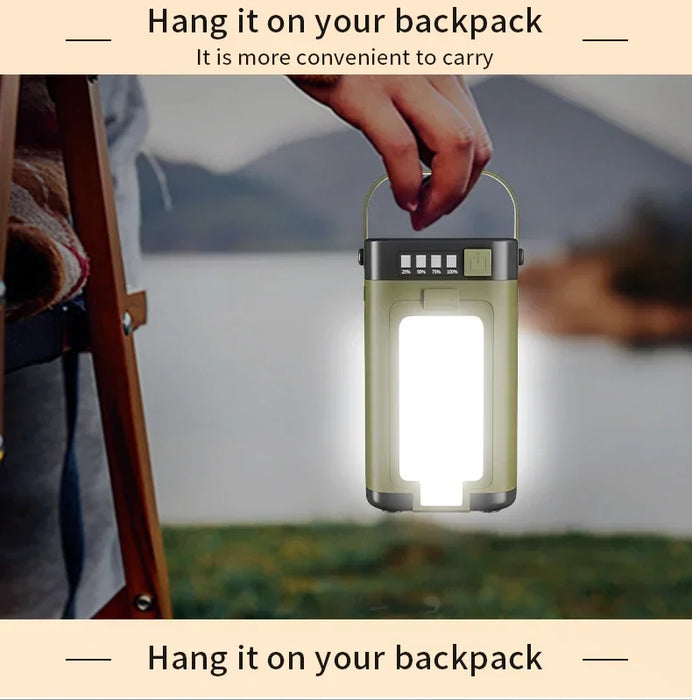 Solar Outdoor Camping Light 4-Blade 90° Expandable Foldable Solar Charging 2000mAh Portable Hanging Tent Light