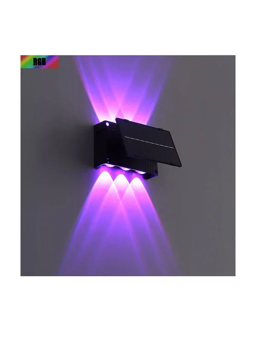 Outdoor Solar Wall Lamp Upper Lower Light Emitting Exterior Wall Lamp Waterproof LED Outdoor Lighting Dual Head Courtyard