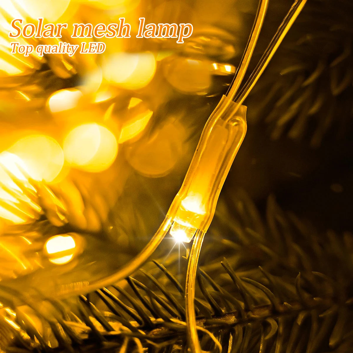 1pc Solar Net Lights Bush Net Lights Mesh Lights 8 Modes Remote Control Auto On/Off Outside Twinkle Lights For Patio Wall Roof