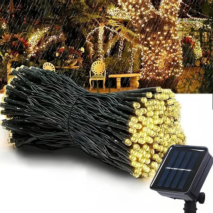LED Solar String Lights 7/12/22M 8 Lighting Modes Waterproof Fairy Lights for Outdoor Garden Christmas Party Decorations