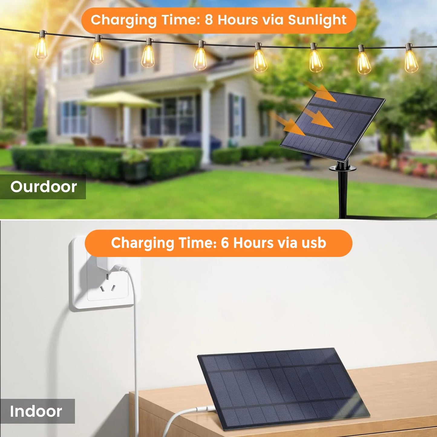 12M/9.5M Solar String Lights Outdoor with Remote, ST38 Patio Lamp & LED IP65 Shatterproof Bulbs, 8 Light Modes for Garden Party