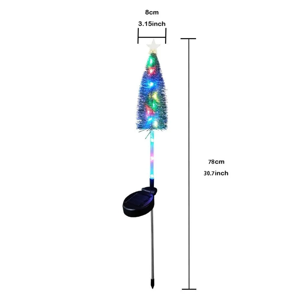 Decorative Solar Christmas Tree Lights Stars Design Weatherproof Landscape Lights Energy Saving Warm White/ Colorful Lawn Lights