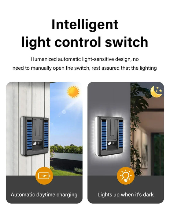 Outdoor Solar Wall Lamp Street Lights Motion Sensor Solar Powered Sunlight Lamps Waterproof Foldable Light for Garden Lighting