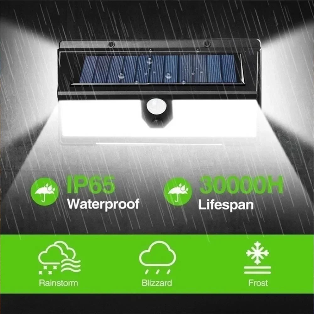 1PC Solar Wall Lights 190LED Outdoor Solar Wall Lamp PIR Motion Sensor Solar Decor Street Lamp IP65 Waterproof Garden Wall Light