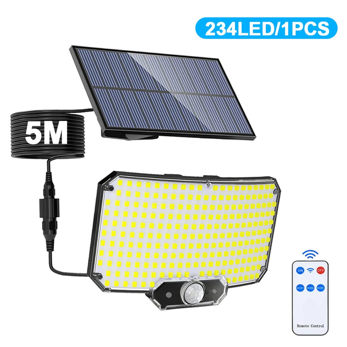 Solar Security Lights Motion Sensor Outdoor 318/238/226LED Garden Lights Waterproof Split Flood Wall Lights Solar Powered 3 Mode