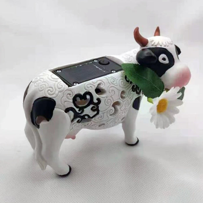 Solar Lights LED Lantern Cow Animal Design Garden Ornaments Indoor Home Bedroom Decoration Landscaping Lights