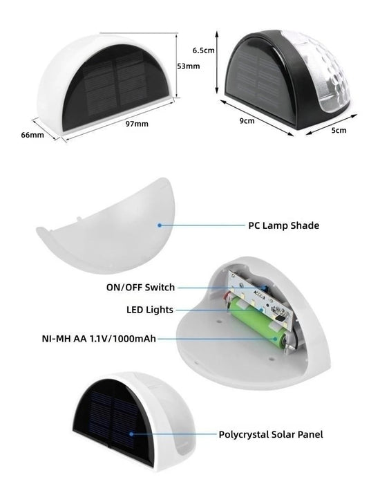 LED Solar Light Outdoor Wall Lamps Energy Garden Lamps Waterproof Solar Fence Lamp Christmas Decoration Festoon Led Light