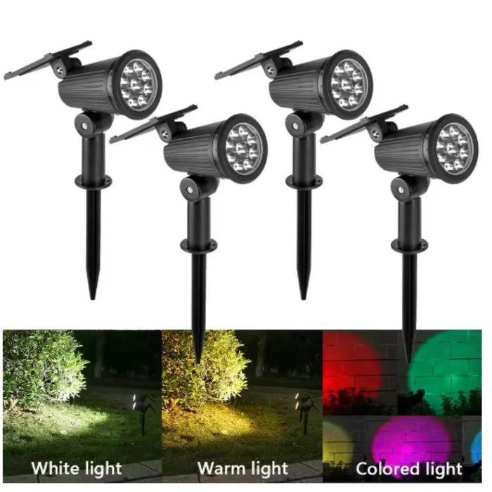 Solar Pathway Lights Outdoor Waterproof Bright Floodlight Garden Rgb Decora Light Led Landscape Spotlights For Yard Fenced