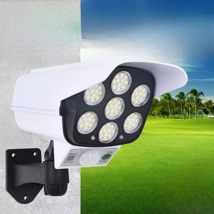 Ultra-Realistic Solar Fake Security Camera Light with Motion Activated LED&Remote Control-IP65 Waterproof Dummy CCTV Burglar Det
