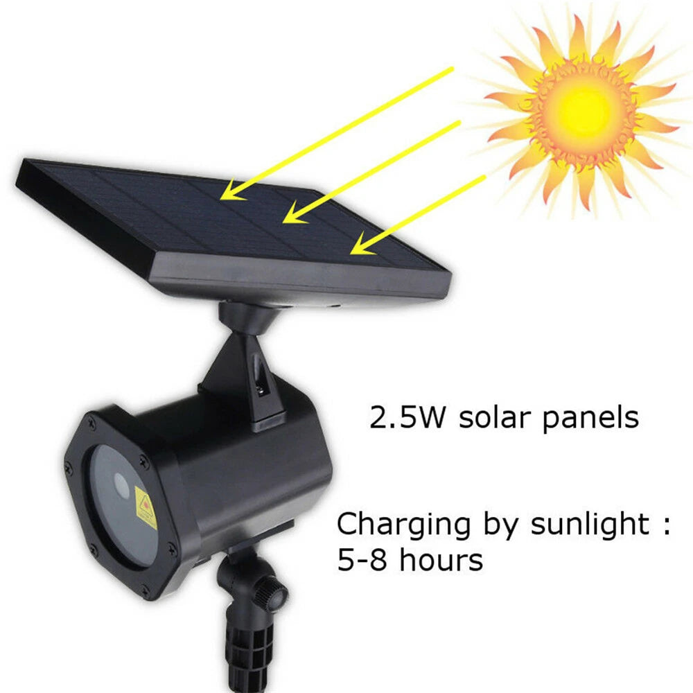 Solar Christmas Projection Light Outdoor Waterproof Lawn Light Dynamic Christmas Solar Powered LED Starry Star Projection Lamps