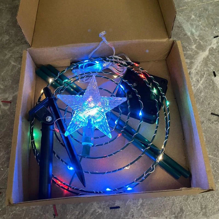 1 Pcs Outdoor Waterproof Solar Led Christmas Tree Decoration Solar Powered String Lights New Year Ornament Garden Decoration