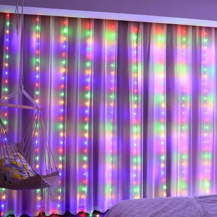 6M/3M LED Curtain Fairy Lights,8 Lighting Modes,Outdoor/Indoor Decoration for Christmas Wedding Party,Garden,Living Room,Bedroom