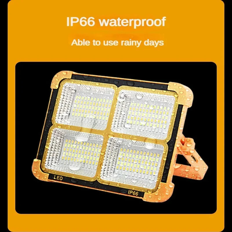 Solar Powered Led Streetlight Outdoor Portable Waterproof Flashlight Reflector Spotlight Projector Floodlight Construction Light