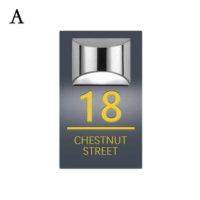 Customized House Sign Solar LED Light Modern Residential Address Sign Printing Address Plaque Street Name Door Plates