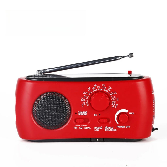 Emergency AM/FM Radio - Solar/Hand Crank/Battery Operated with Flashlight SOS Alarm Charger for Outdoor Survival Camping Storms