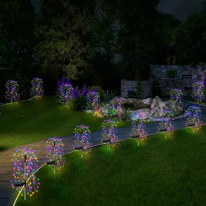 Solar LED String Light For Outdoor Solar Powered Willow Trees Lights 100LED 160LED 200LED Decorative Lights Garden Terrace Path