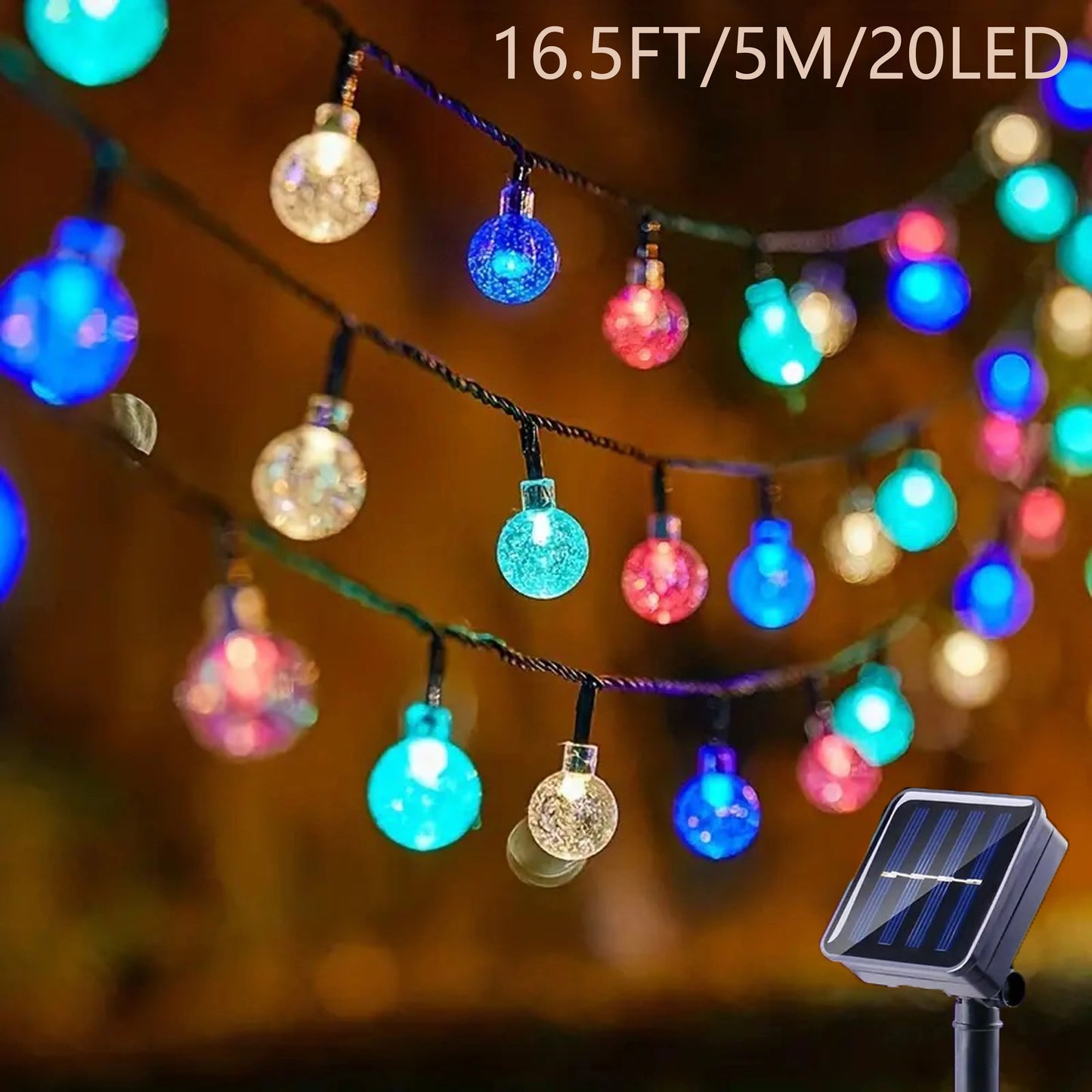 LED Solar Light String Outdoor Waterproof Christmas Decoration 200led Crystal Ball Camping Fairy Garland Garden Party Lamp