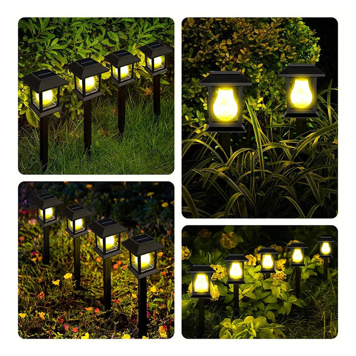 2 Pack Solar Pathway Light Outdoor Garden Lantern Waterproof Lighting Landscape Light Yard Patio Walkway Driveway Camping Decor
