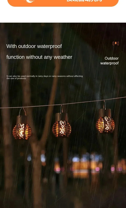Outdoor Solar Lights Retro Lantern Lantern Lights Hanging Flame Lamp Landscape Lighting Floor Lights Spotlight Home Garden Decor