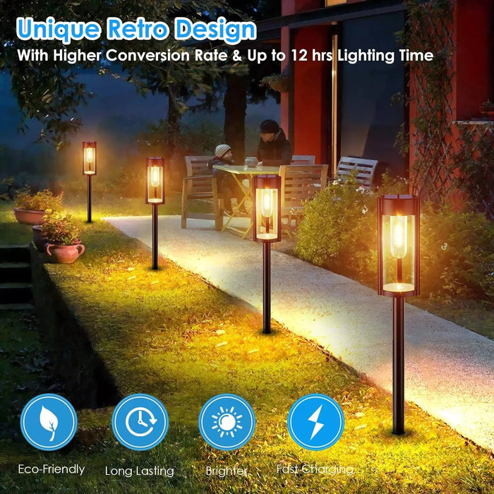 2pcs Solar Pathway Lights Outdoor, Bright Solar Pathway Lights Exterior, Outdoor Solar Garden Decor Solar Landscape Lights