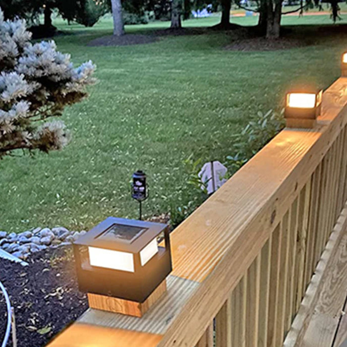 LED Solar Pillar Light Waterproof Solar Lights Outdoor Column Patio Fence Light Garden Sunlight for Courtyard Pathway Decor Lamp