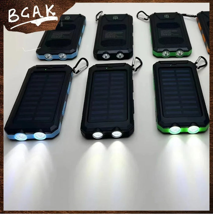 Hot New Style 200000mAh  Large Capacity Solar Power Bank New Portable With Lanyard Compass External Battery Outdoor Camping Char