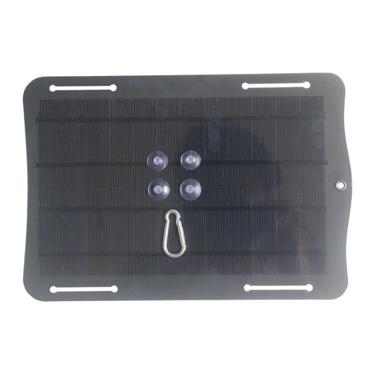 10W 5V Solar Panel Power Bank Charger Portable Phone Charger for Outdoor Emergency Solar Battery Panel Kit with USB Output Black