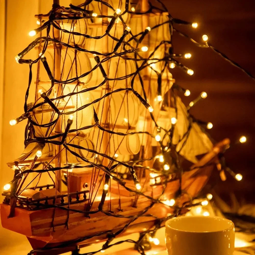 Solar String Fairy Light 8 Lighting Modes 5M 7M Waterproof Outdoor LED Garland Street Lamp Holiday Christmas Garden Decoration