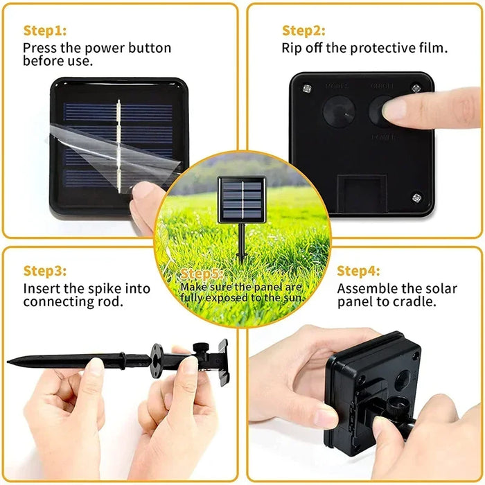 Solar Flower String Lights Outdoor Waterproof LED Fairy Lamp Decoration for Garden Fence Yard Christmas Home Party Decor