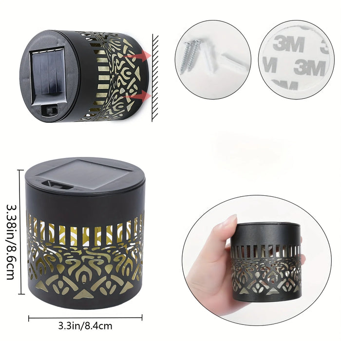 1/2pcs Solar Fence Lights with Cut-Out Design for Outdoor Wall Lighting, LED Solar Lights for Garden Patio and Step Illumination