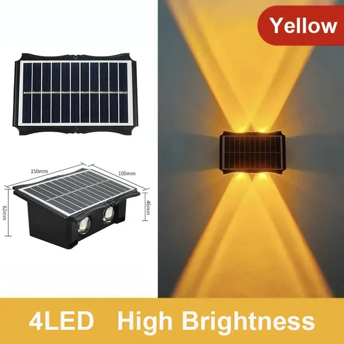 Solar Wall Lamp Outdoor Solar LED Light Waterproof Up And Down Luminous Lighting Balcony Yard Garden Decoration Lights