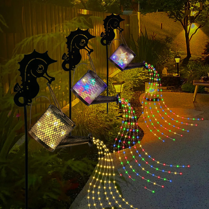 Solar Watering Can Light Outdoor Waterproof Shower Light Decorative Solar Lights for Home Outside Walkway Garden Patio Decortion