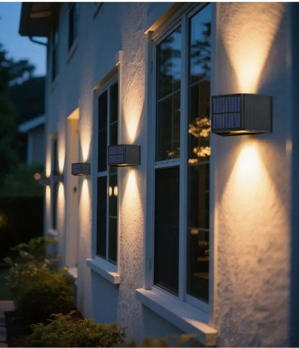 Modern Solar Wall Light 10W COB IP65 Waterproof LED Outdoor Wall Lamps for Courtyard Garden Enclosure Fence Atmosphere Decor