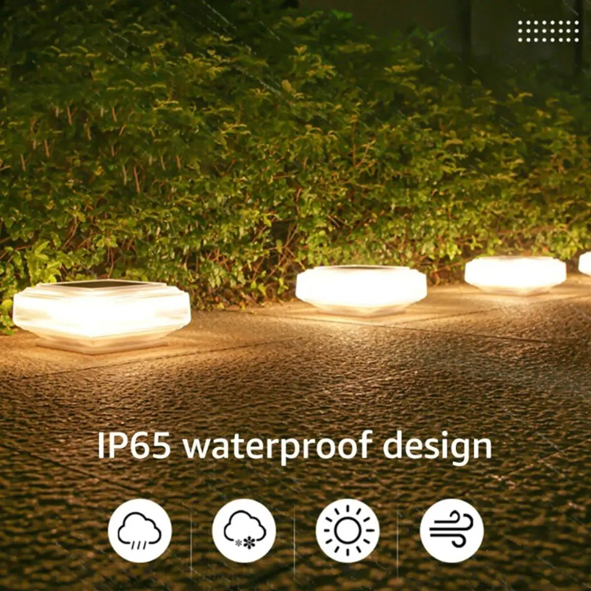 Led Solar Post Light Warm Pillar Lamp Rechargeable Outdoor With Lamps Landscape Garten Floor Panel Drop Lampe Powered Decoration