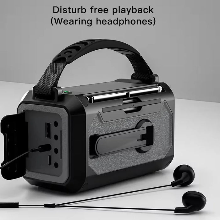 12000mAh AM/FM/NOAA Weather Radio with 2 Solar Panels Solar Hand Crank Portable Emergency Radio Reading Lamp for Outdoor Camping