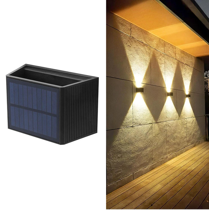 Solar Wall Lamp Outdoor Waterproof Solar Powered Light UP and Down Illuminate Home Garden Yard Decoration Outside Sunlights