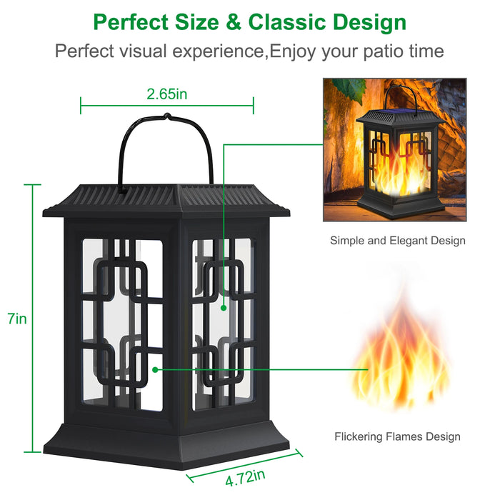 Solar Lanterns Outdoor Waterproof Flickering Flame Solar Lantern LED Hanging Lanterns Decorative Outdoor Solar Lights for Garden